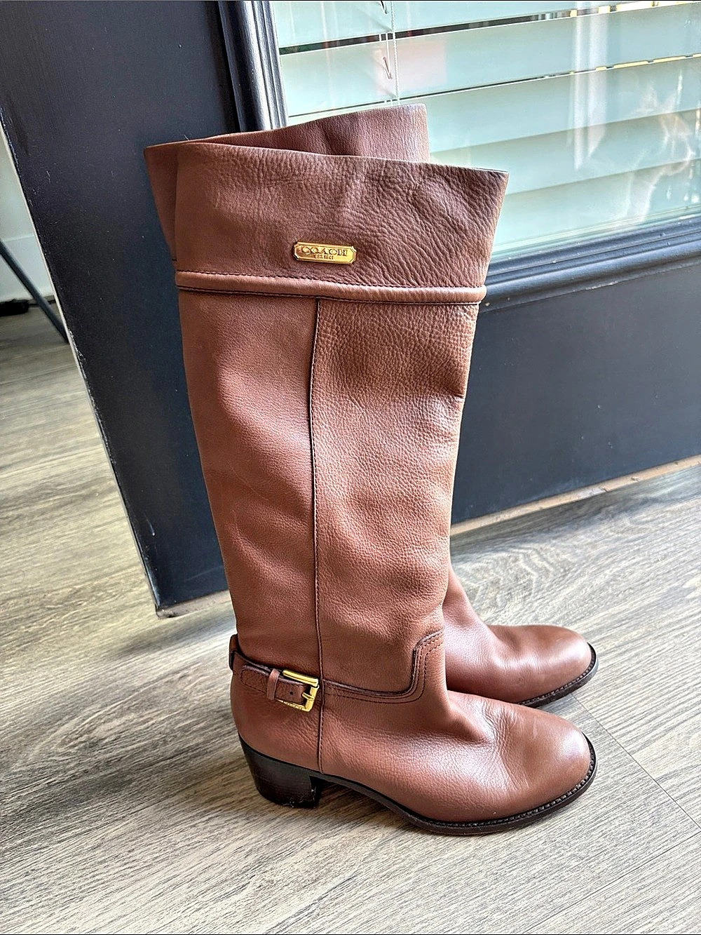 Coach Tall Leather Boots in Brown US 7 B